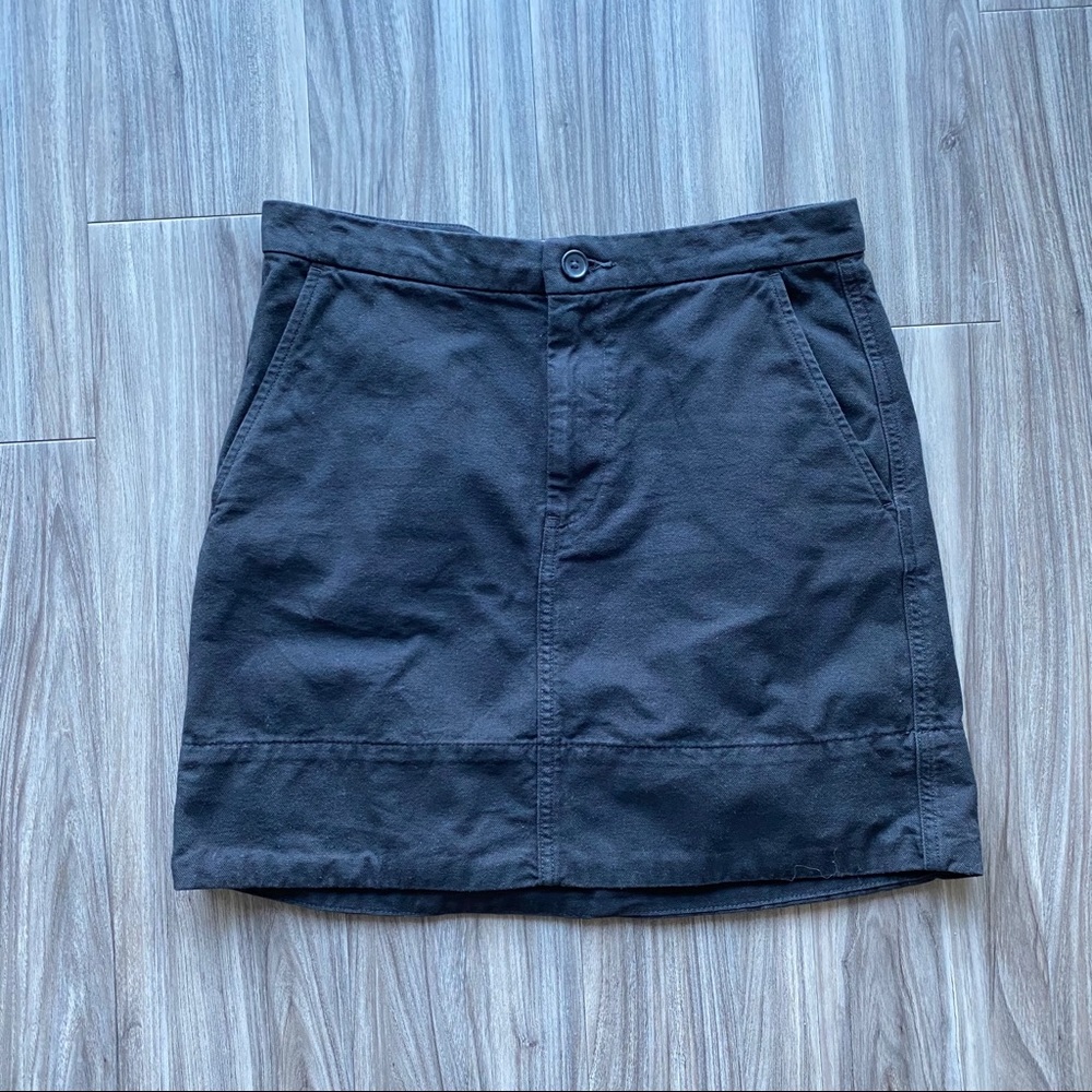 Everlane Black Cotton Mini Skirt